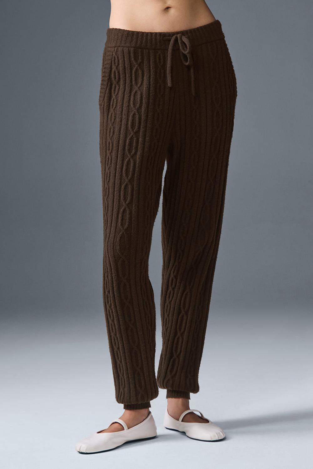 Pantalon Alo Yoga Cable Knit Winter Bliss Mujer Espresso | Mexico  SZC-046873