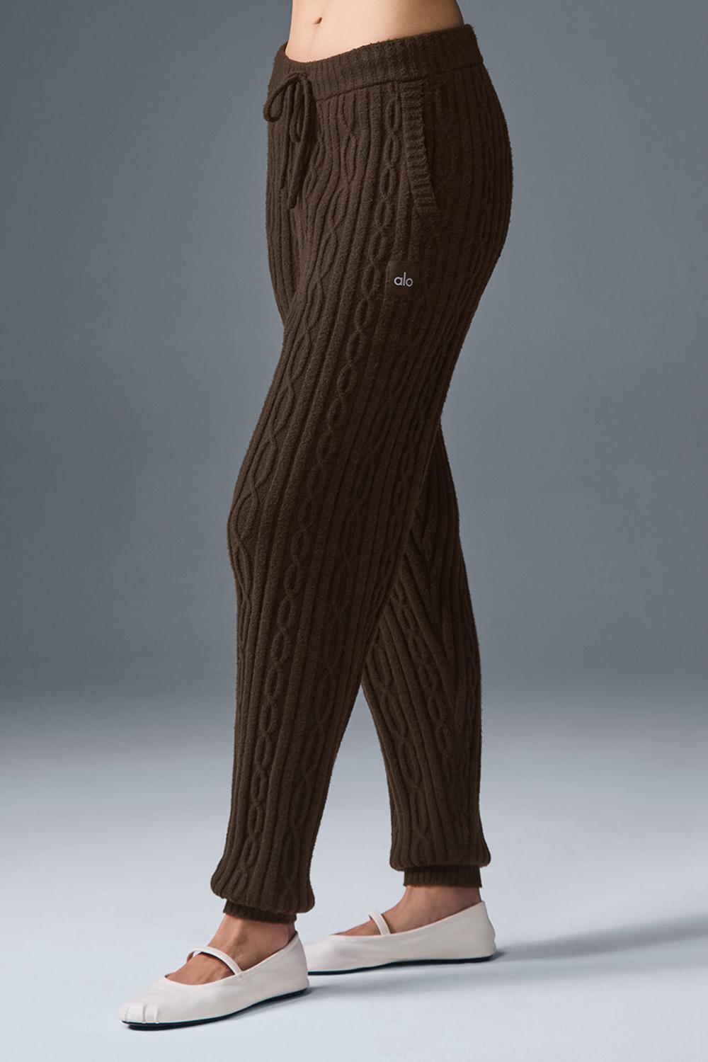 Pantalon Alo Yoga Cable Knit Winter Bliss Mujer Espresso | Mexico  SZC-046873