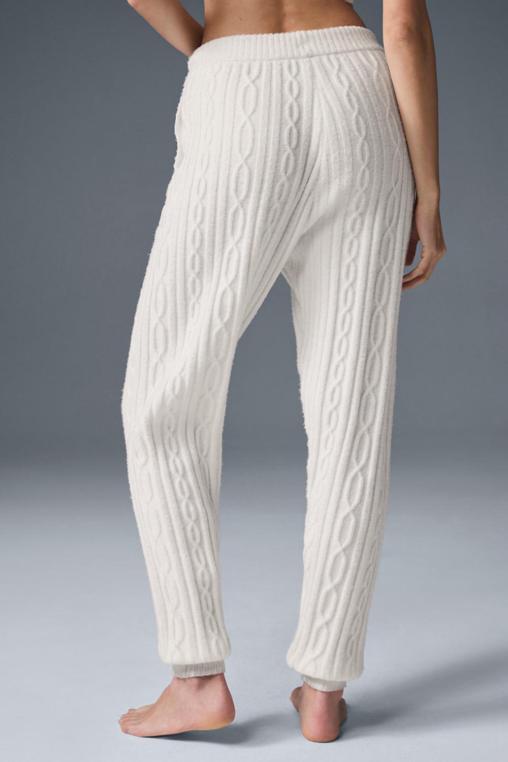 Pantalon Alo Yoga Cable Knit Winter Bliss Mujer Ivory | Mexico  OME-026135
