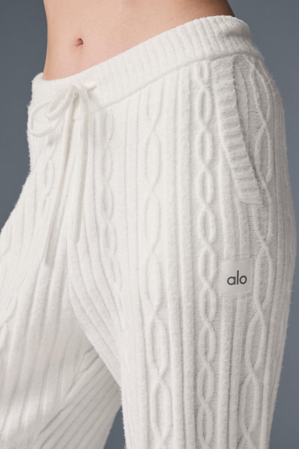 Pantalon Alo Yoga Cable Knit Winter Bliss Mujer Ivory | Mexico  OME-026135