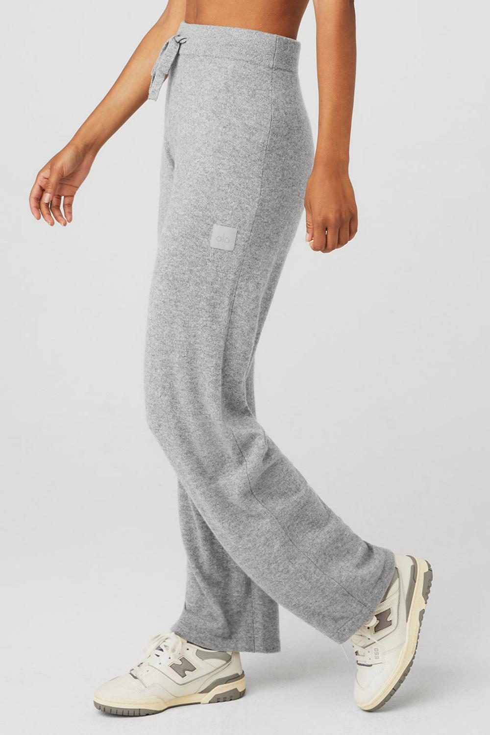 Pantalon Alo Yoga Cashmere High-Waist Jet Set Wide Leg Mujer Grises | Mexico  WIC-546928