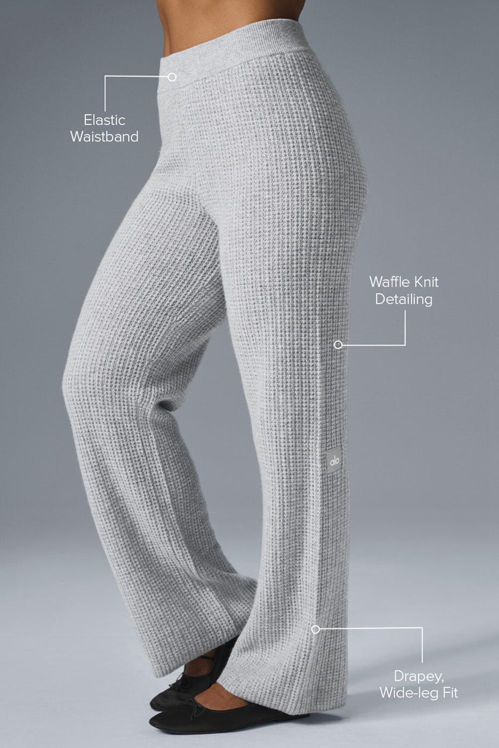 Pantalon Alo Yoga Cashmere High-Waist Plush Waffle Mujer Grises | Mexico  ZLK-120368