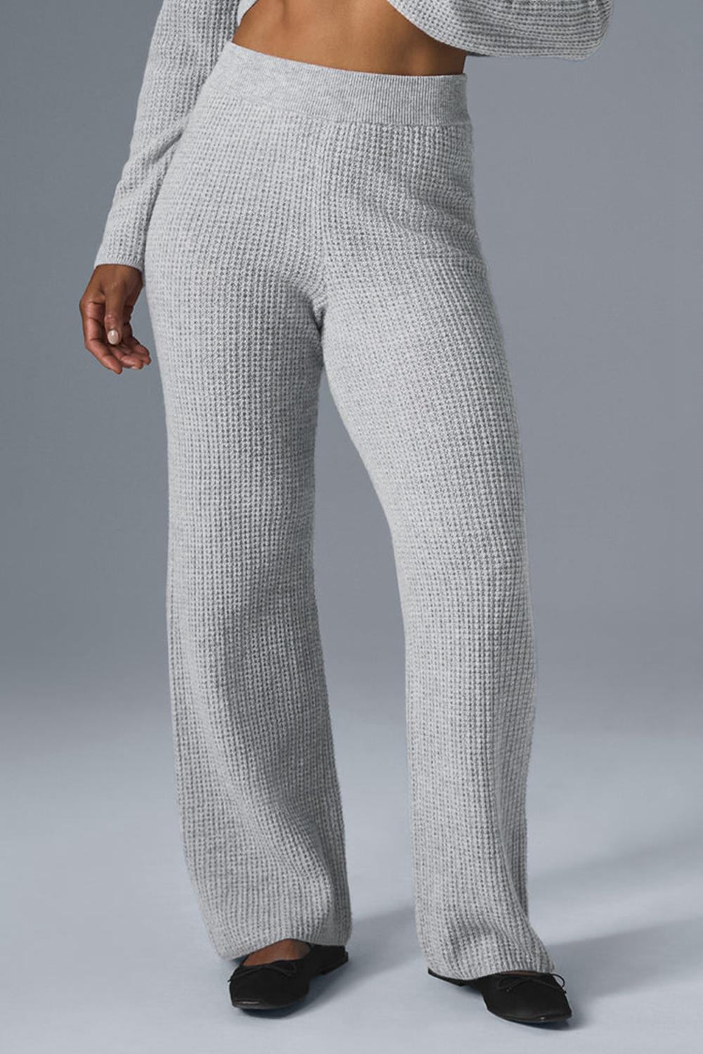 Pantalon Alo Yoga Cashmere High-Waist Plush Waffle Mujer Grises | Mexico  ZLK-120368