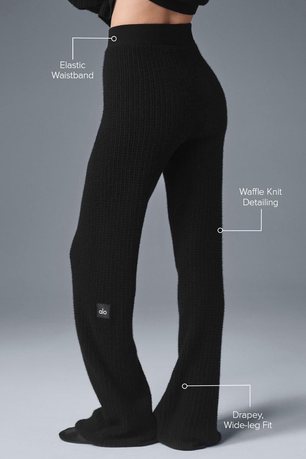 Pantalon Alo Yoga Cashmere High-Waist Plush Waffle Mujer Negros | Mexico  GQA-346972