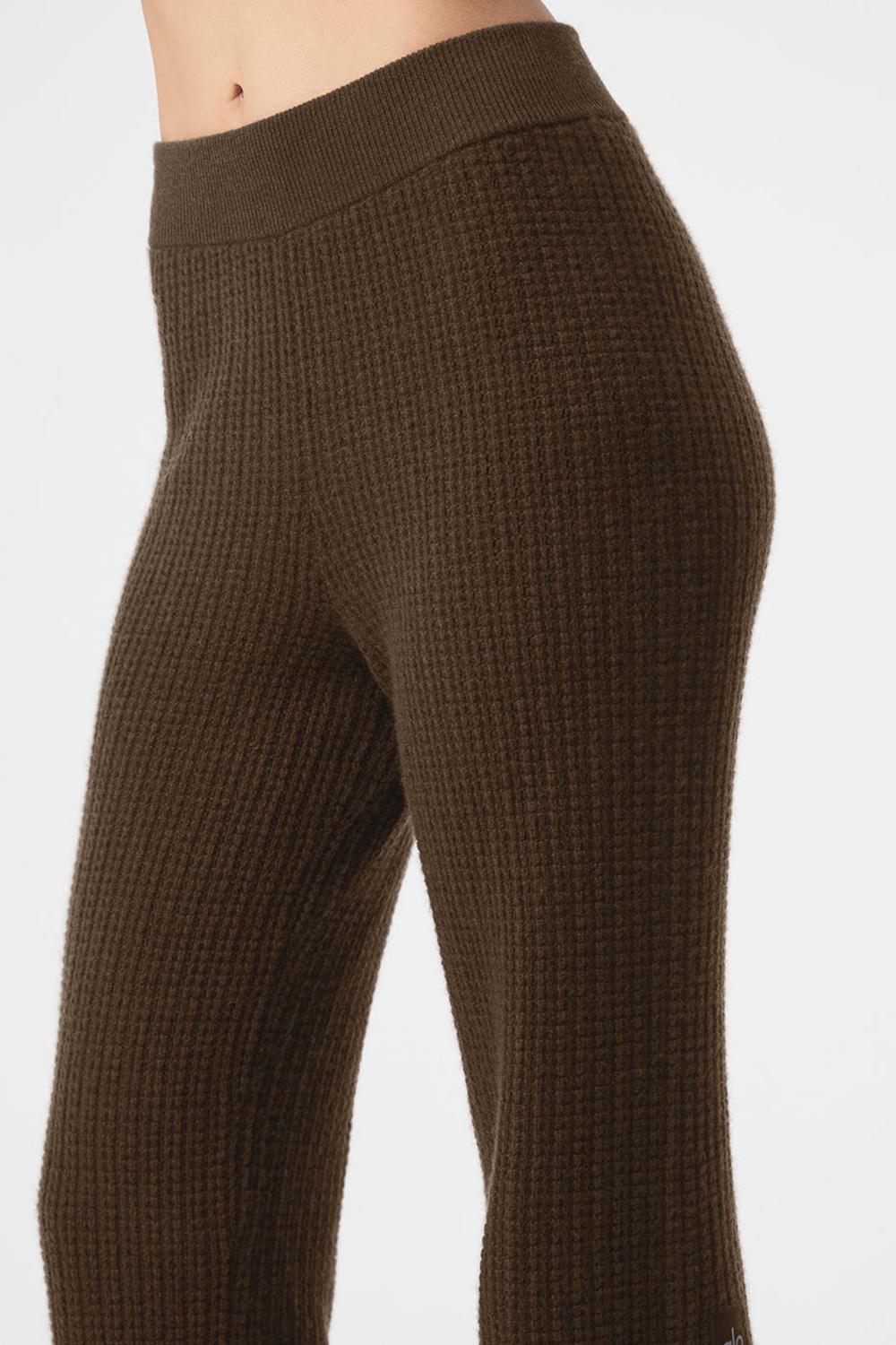 Pantalon Alo Yoga Cashmere High-Waist Plush Waffle Mujer Espresso | Mexico  ZEU-105983