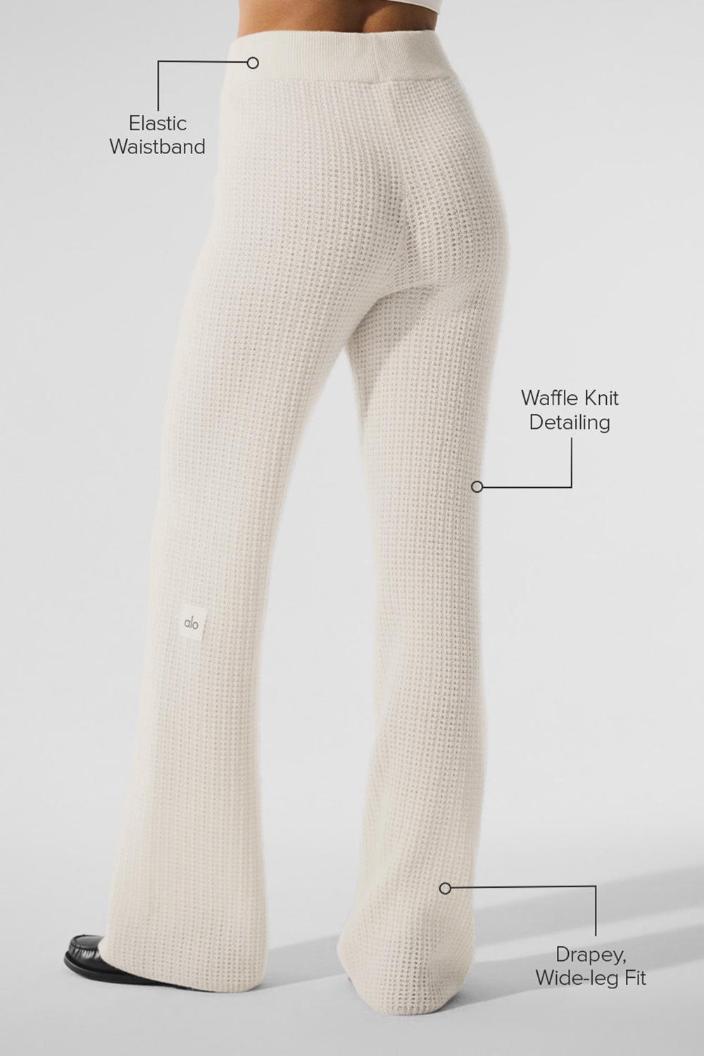Pantalon Alo Yoga Cashmere High-Waist Plush Waffle Mujer Ivory | Mexico  UEC-546812