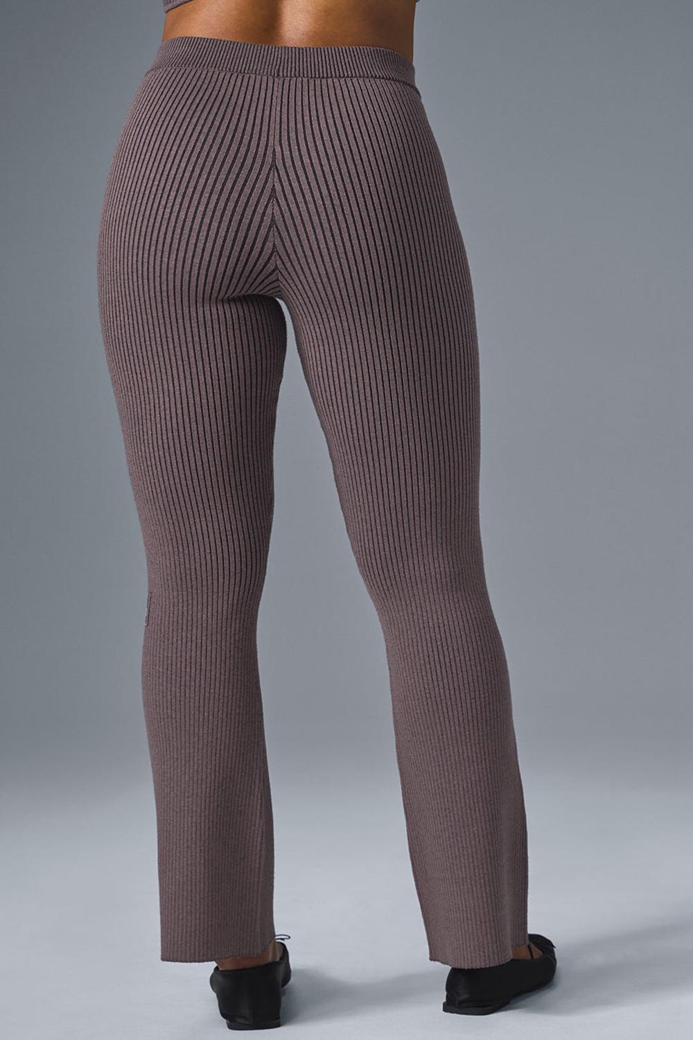 Pantalon Alo Yoga Denim Knit High-Waist Flare Mujer Negros | Mexico  JUS-906235