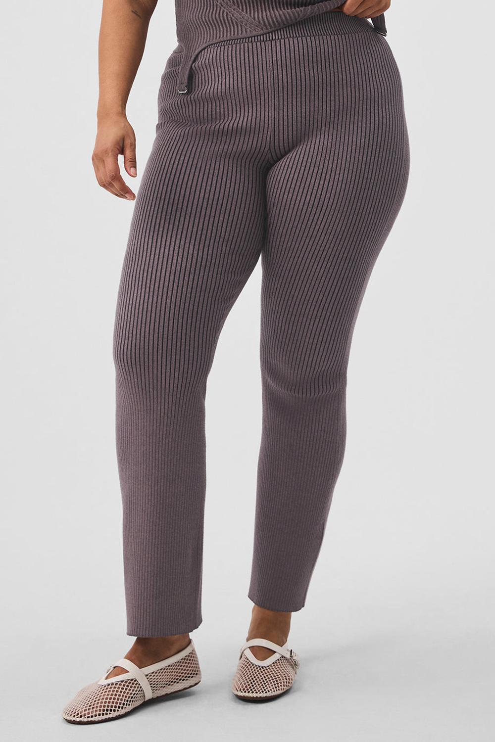 Pantalon Alo Yoga Denim Knit High-Waist Flare Mujer Negros | Mexico  JUS-906235