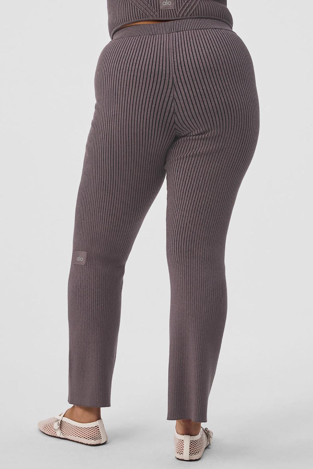 Pantalon Alo Yoga Denim Knit High-Waist Flare Mujer Negros | Mexico  JUS-906235