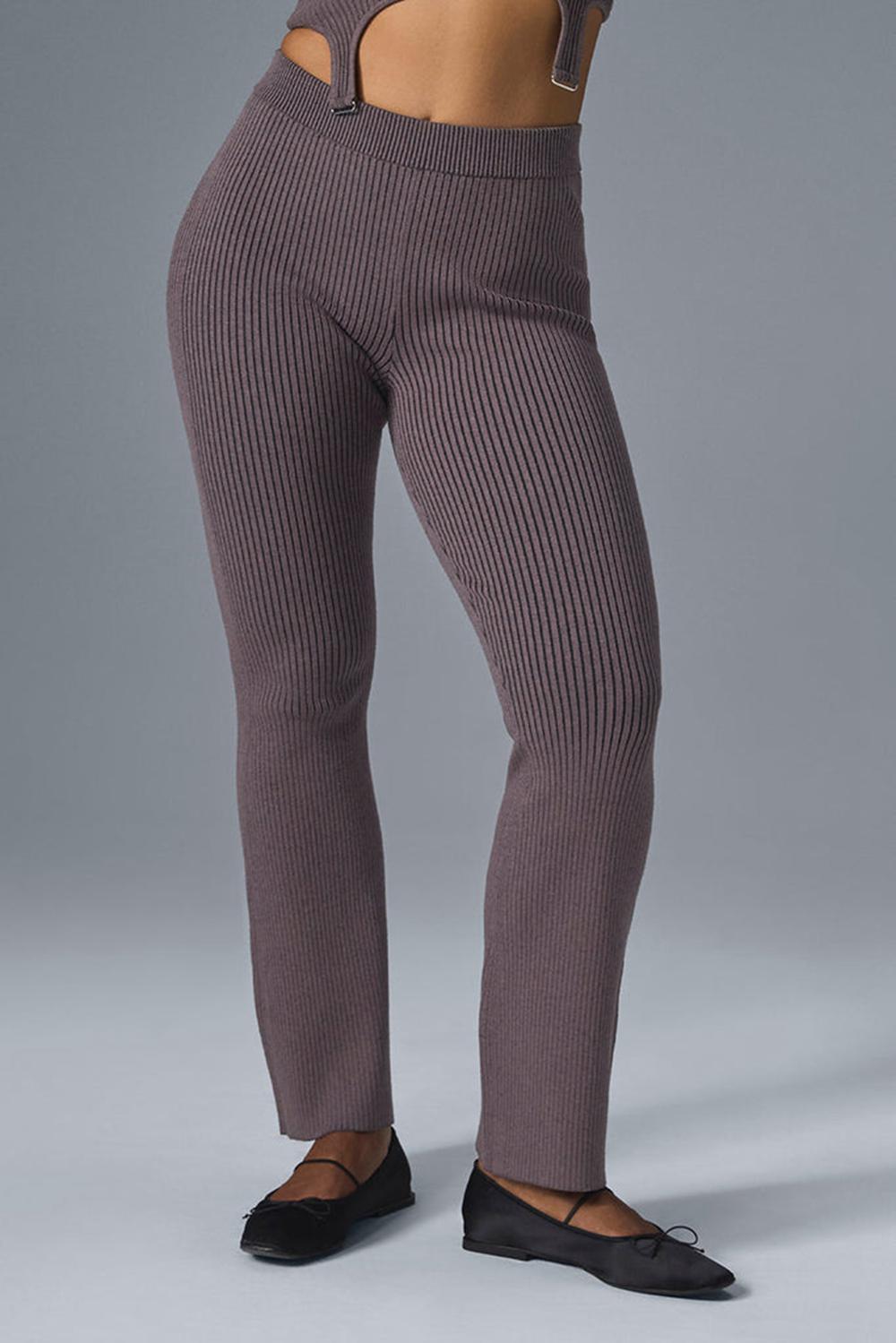 Pantalon Alo Yoga Denim Knit High-Waist Flare Mujer Negros | Mexico  JUS-906235