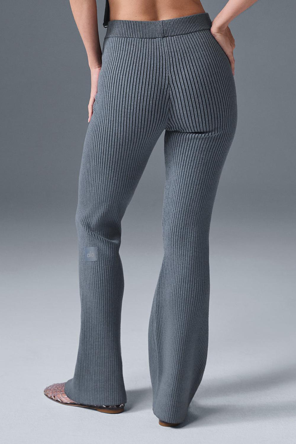 Pantalon Alo Yoga Denim Knit High-Waist Flare Mujer Grises | Mexico  OPA-592483