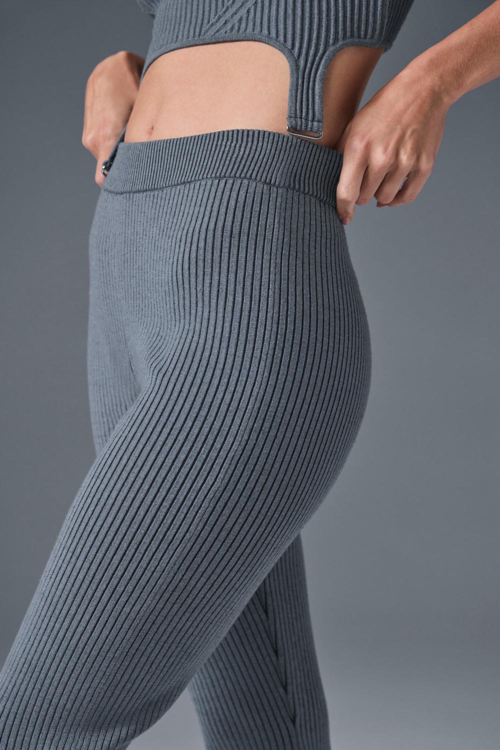 Pantalon Alo Yoga Denim Knit High-Waist Flare Mujer Grises | Mexico  OPA-592483