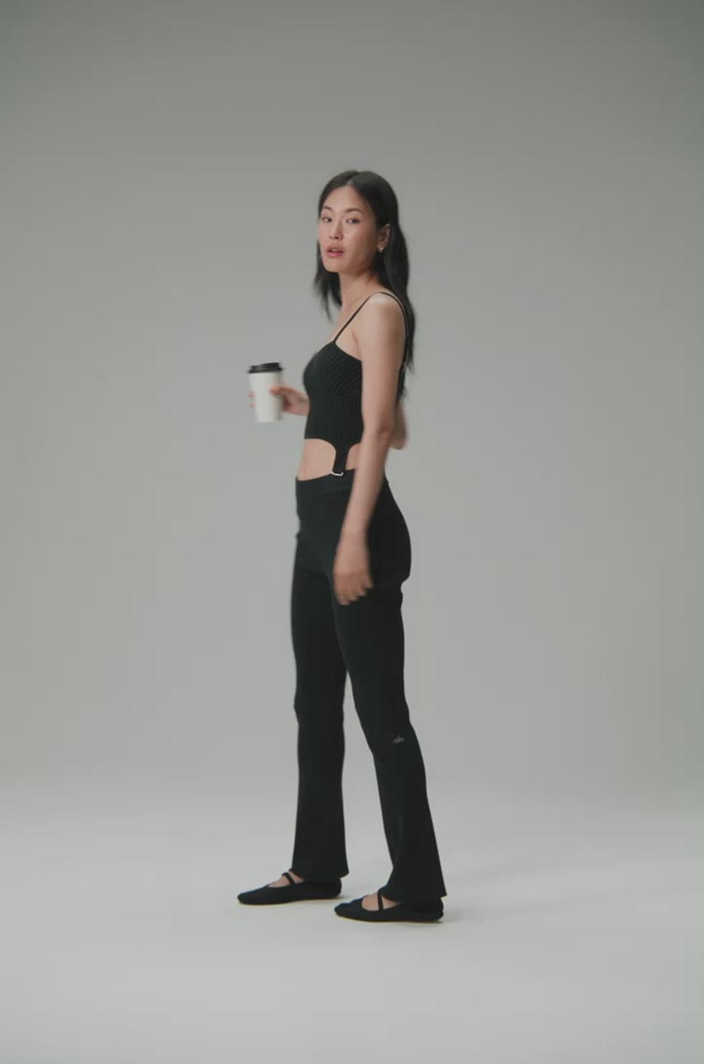 Pantalon Alo Yoga Denim Knit High-Waist Flare Mujer Grises | Mexico  OPA-592483