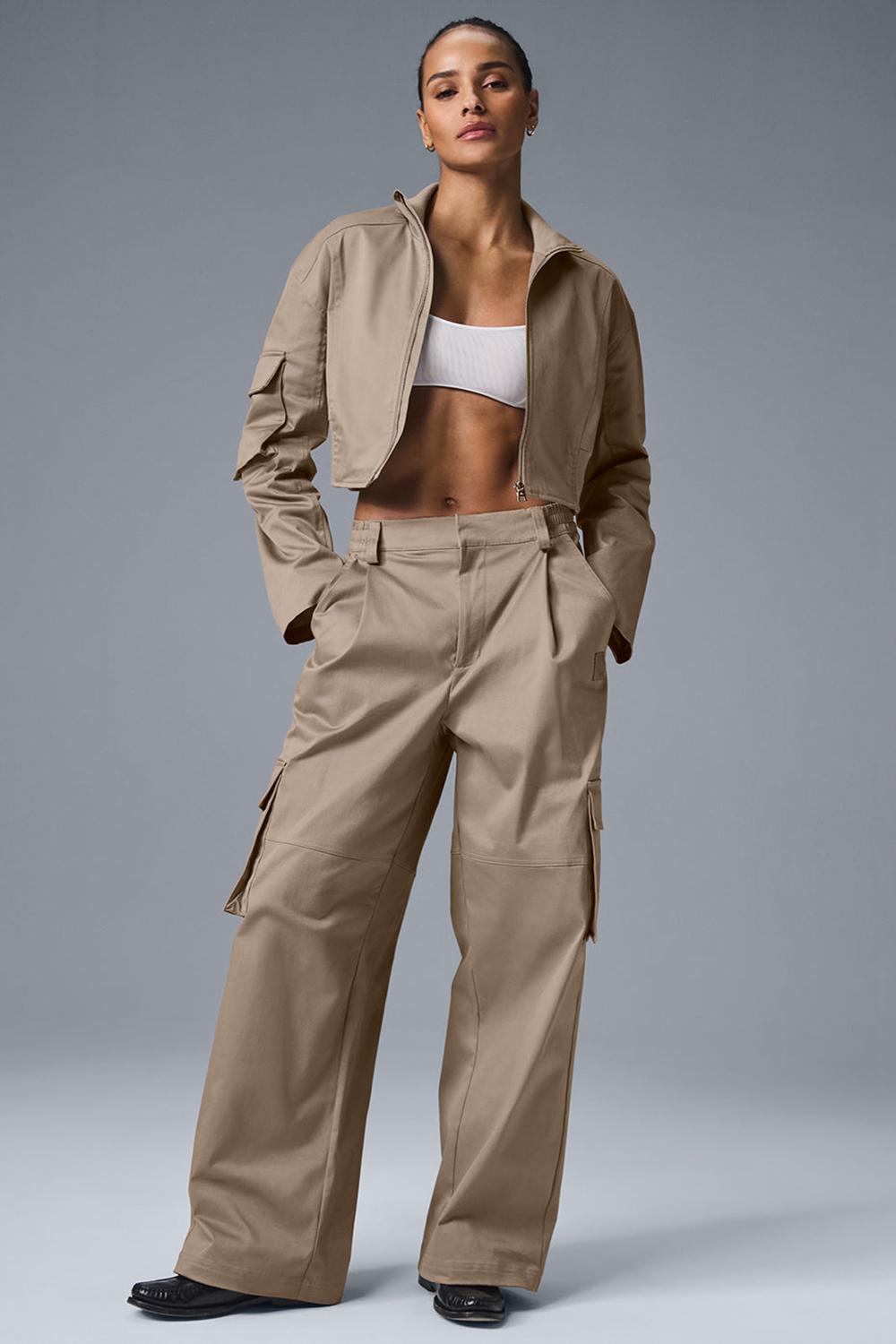 Pantalon Alo Yoga High-Waist Night Out Cargo Mujer Gravel | Mexico  GYO-120783