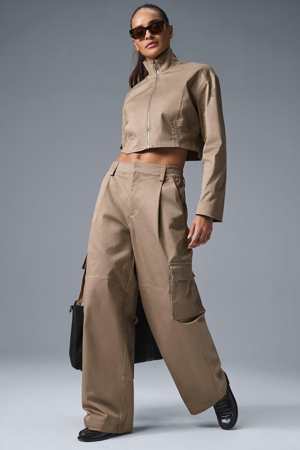 Pantalon Alo Yoga High-Waist Night Out Cargo Mujer Gravel | Mexico  GYO-120783