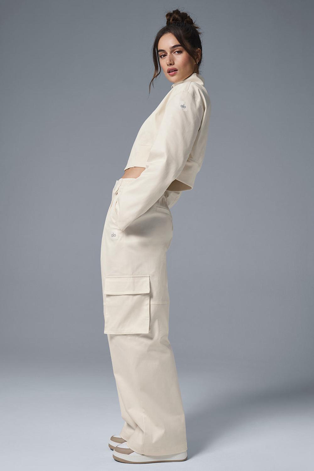 Pantalon Alo Yoga High-Waist Night Out Cargo Mujer Ivory | Mexico  OWJ-053819