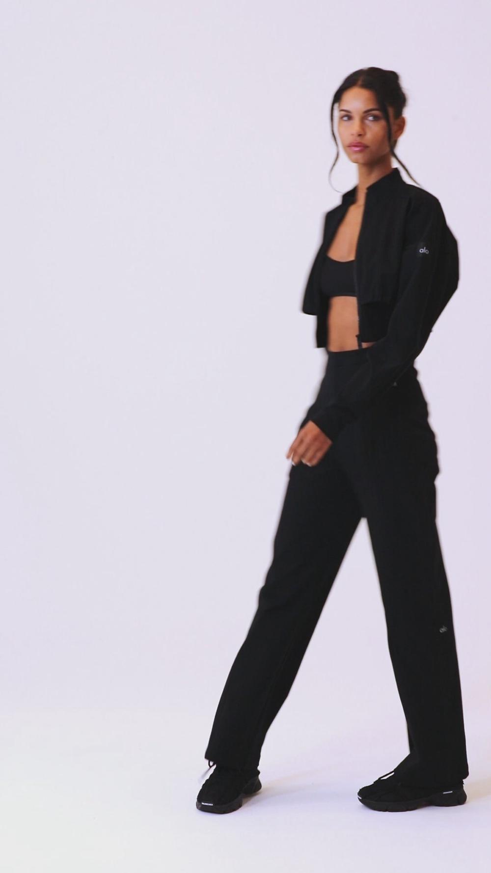 Pantalon Alo Yoga High-Waist On Point Moto Mujer Negros | Mexico  ZHX-182450