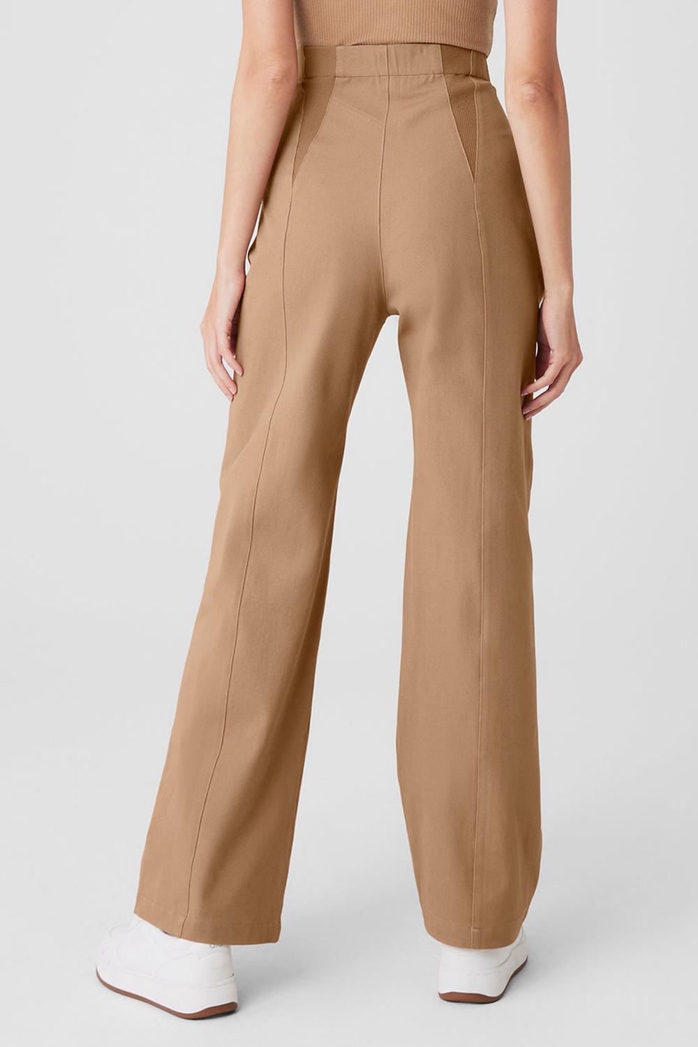 Pantalon Alo Yoga High-Waist On Point Moto Mujer Toasted Almond | Mexico  DZO-482079