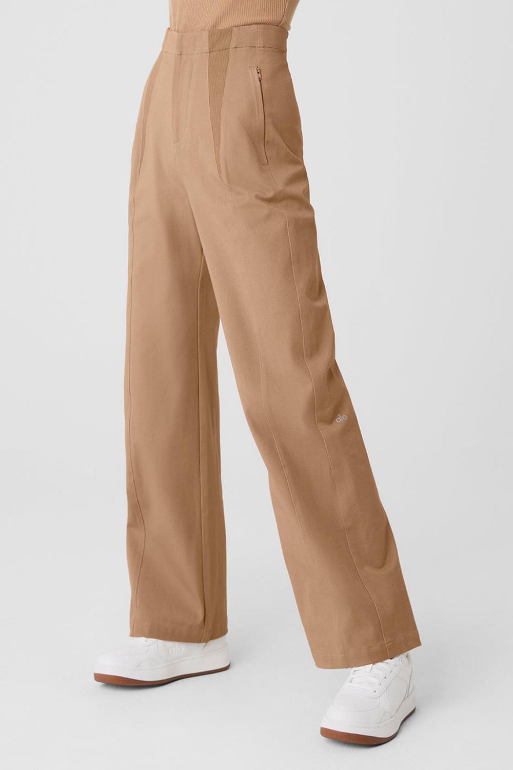 Pantalon Alo Yoga High-Waist On Point Moto Mujer Toasted Almond | Mexico  DZO-482079