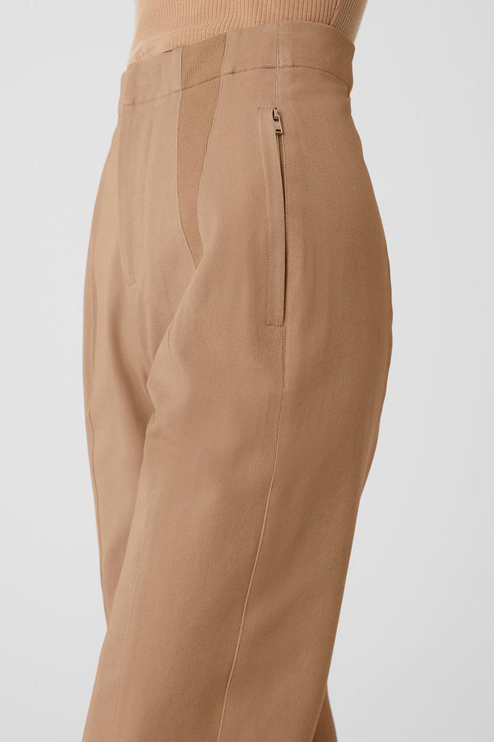 Pantalon Alo Yoga High-Waist On Point Moto Mujer Toasted Almond | Mexico  DZO-482079