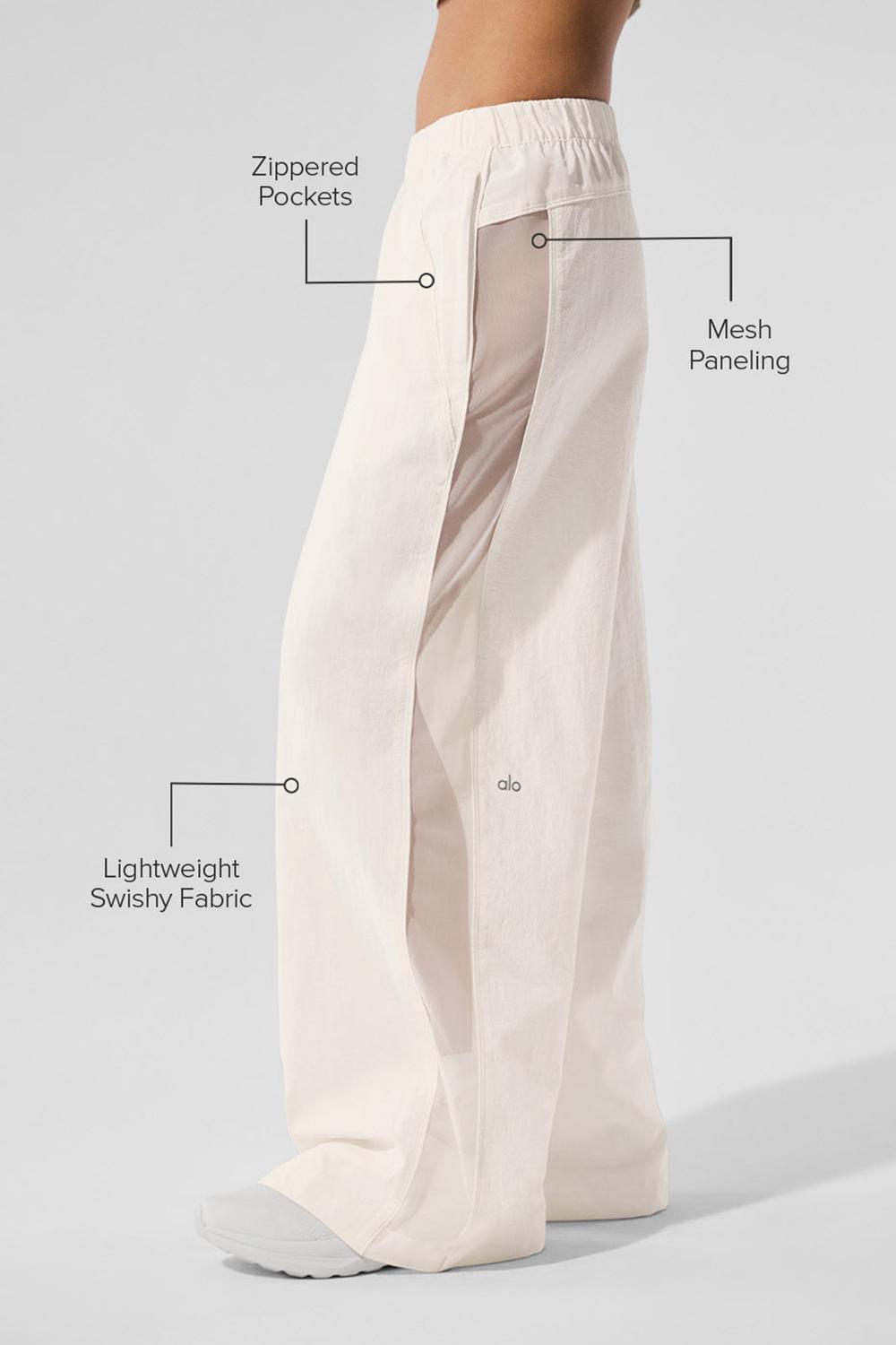 Pantalon Alo Yoga High-Waist Origin Wide Leg Track Mujer Ivory | Mexico  OTG-235067