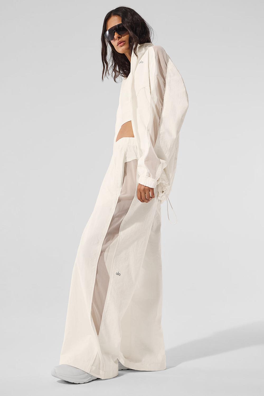 Pantalon Alo Yoga High-Waist Origin Wide Leg Track Mujer Ivory | Mexico  OTG-235067