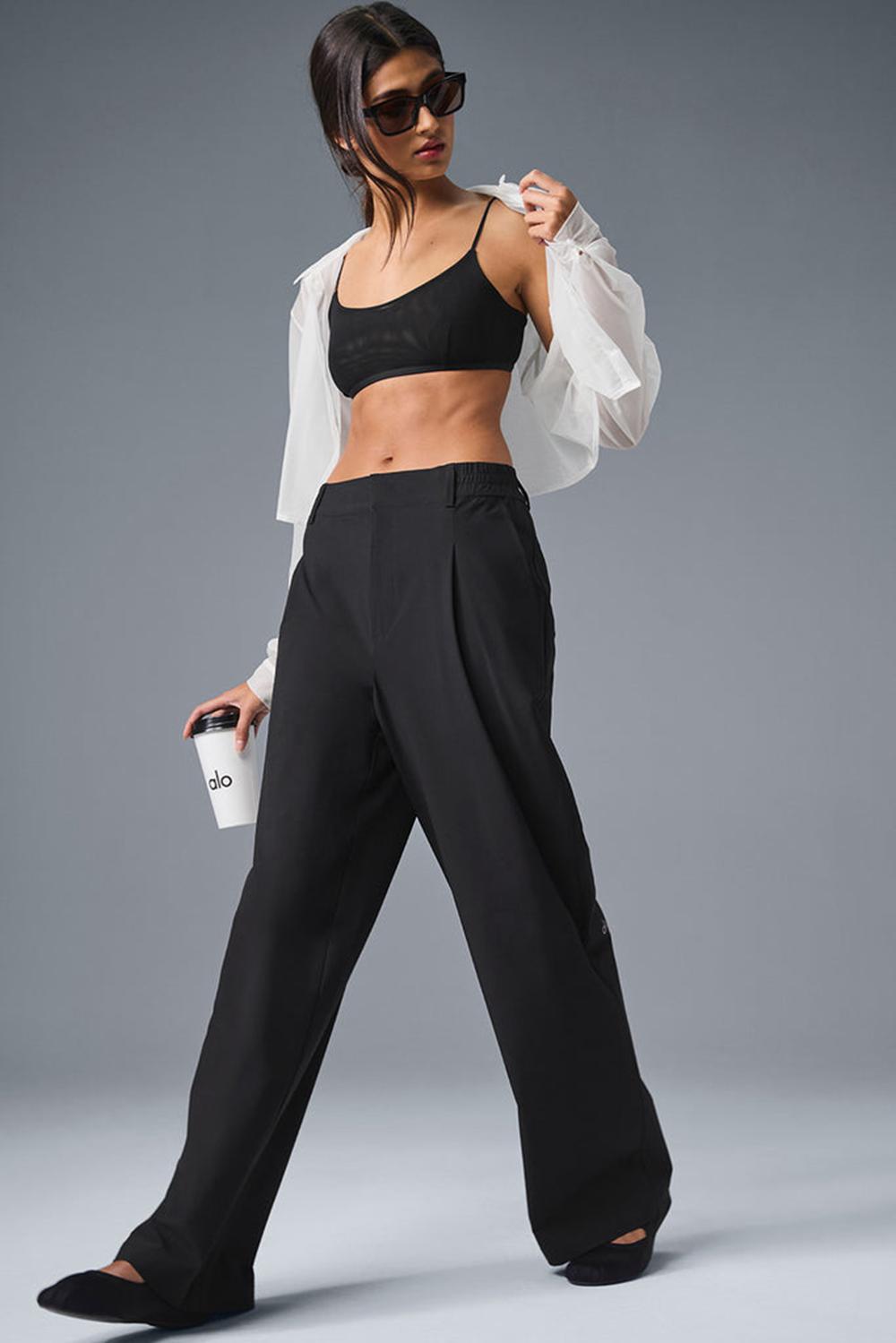 Pantalon Alo Yoga High-Waist Pursuit (Regular) Mujer Negros | Mexico  OUE-657192