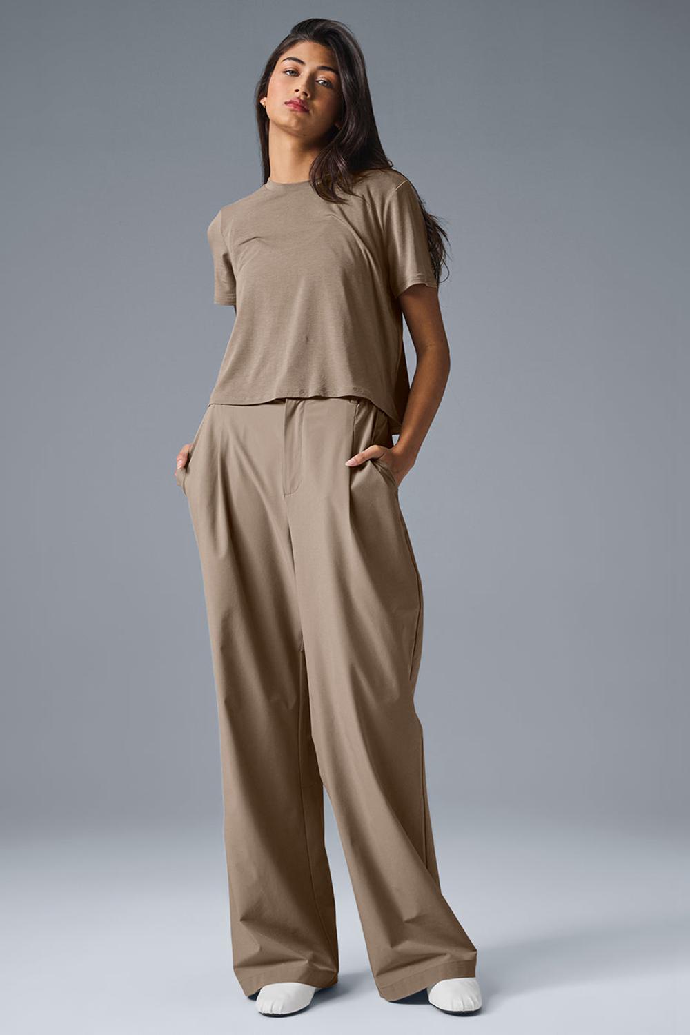 Pantalon Alo Yoga High-Waist Pursuit (Regular) Mujer Gravel | Mexico  ATI-018632