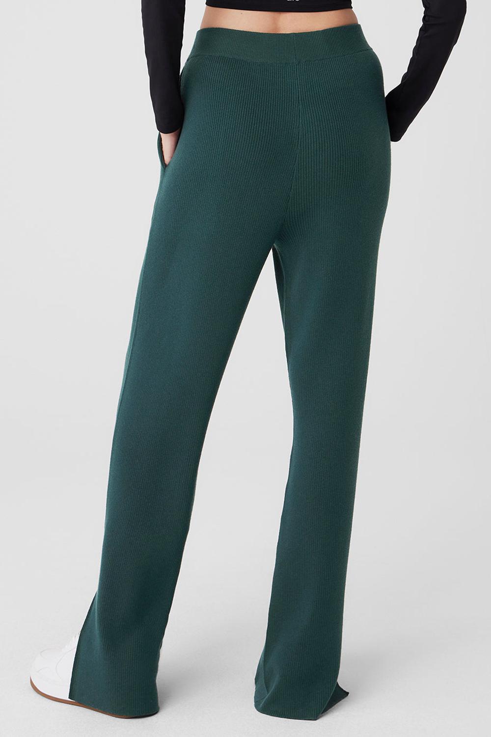 Pantalon Alo Yoga Knit High-Waist Salana Wide Leg Mujer Verdes | Mexico  ILO-417039