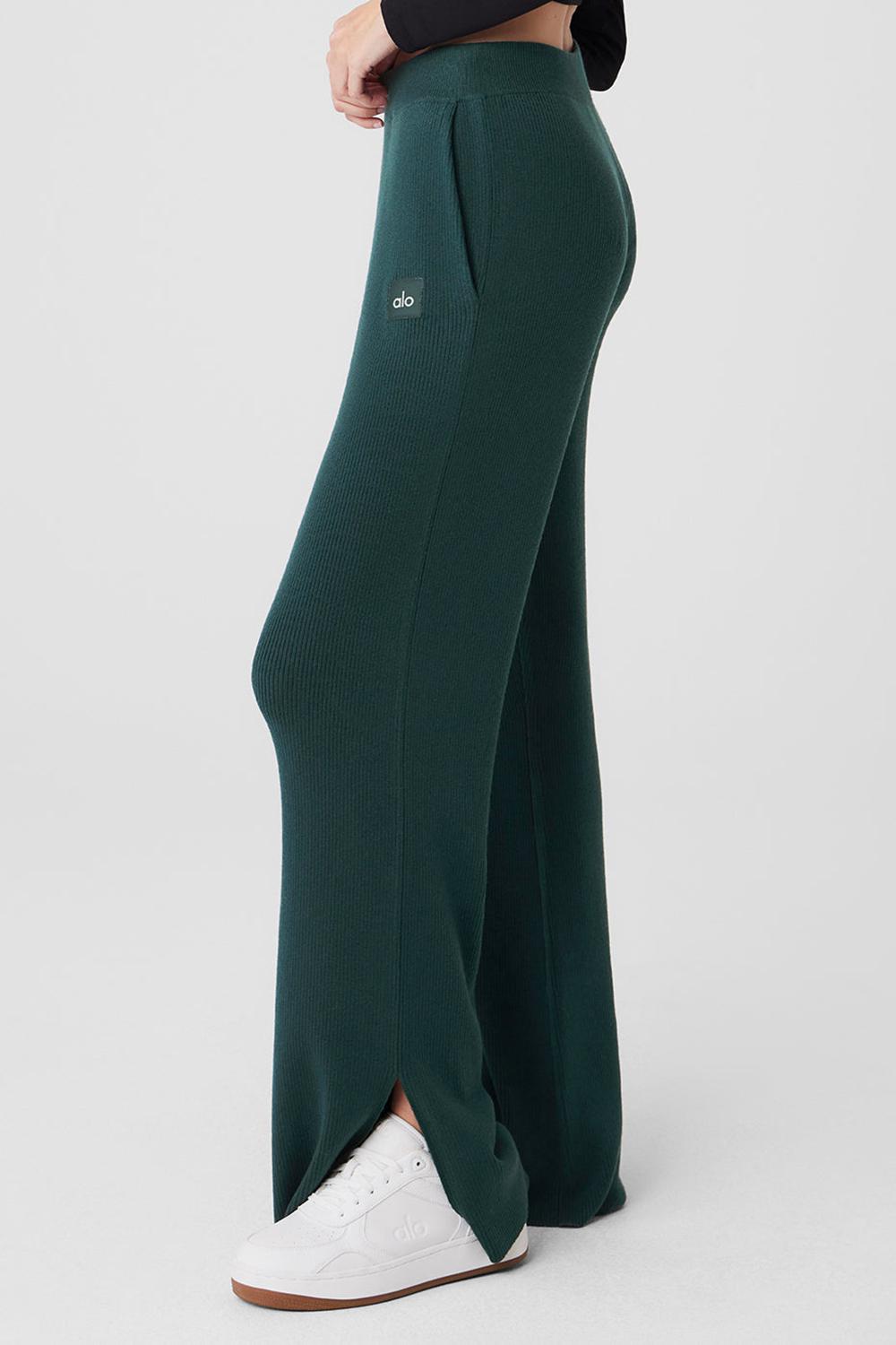 Pantalon Alo Yoga Knit High-Waist Salana Wide Leg Mujer Verdes | Mexico  ILO-417039