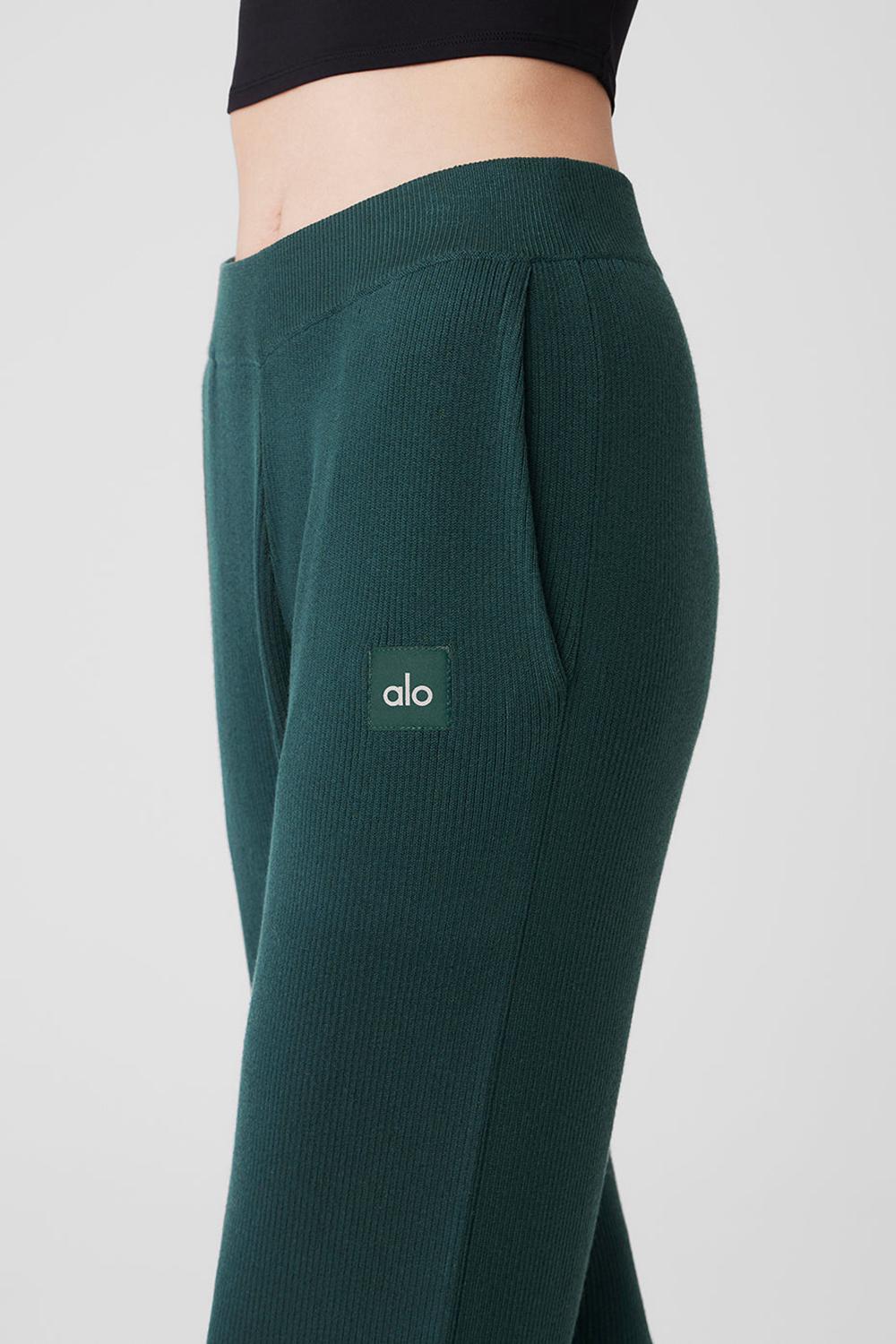 Pantalon Alo Yoga Knit High-Waist Salana Wide Leg Mujer Verdes | Mexico  ILO-417039
