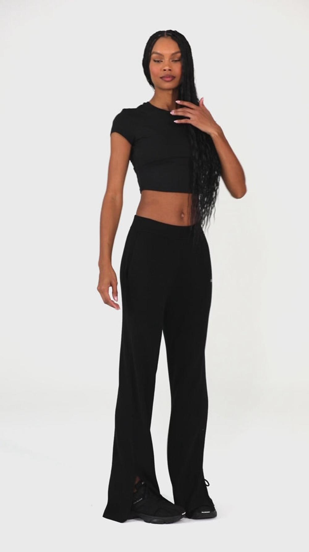 Pantalon Alo Yoga Knit High-Waist Salana Wide Leg Mujer Verdes | Mexico  ILO-417039