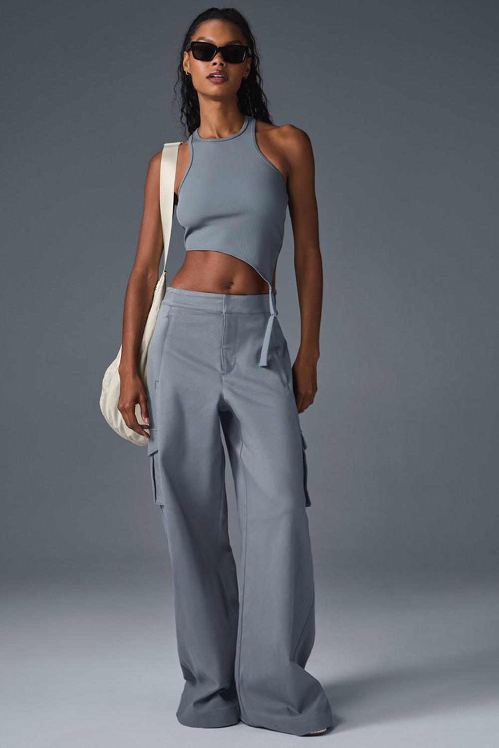 Pantalon Alo Yoga Show Off Cargo Wide Leg (Long) Mujer Grises | Mexico  VCN-792154
