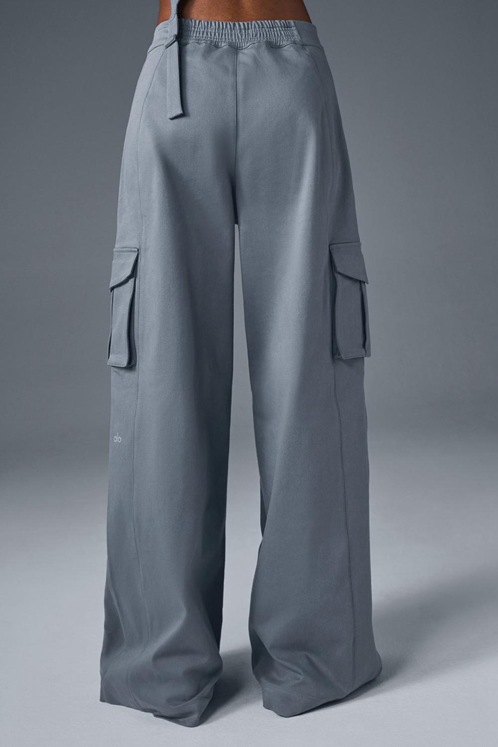 Pantalon Alo Yoga Show Off Cargo Wide Leg (Long) Mujer Grises | Mexico  VCN-792154