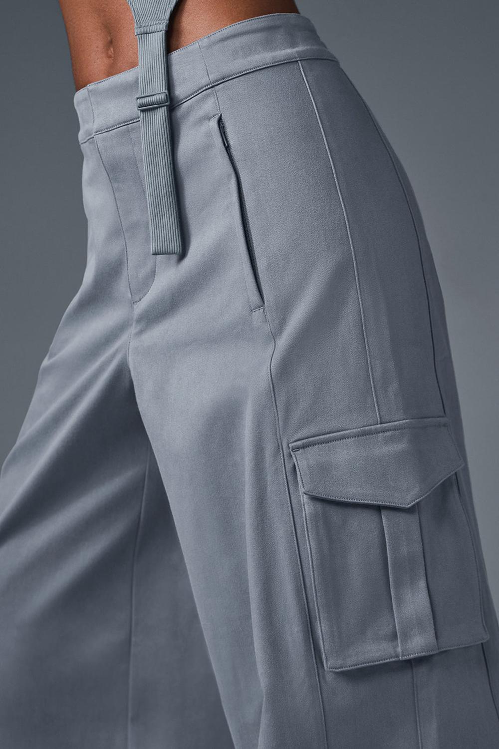 Pantalon Alo Yoga Show Off Cargo Wide Leg (Long) Mujer Grises | Mexico  VCN-792154