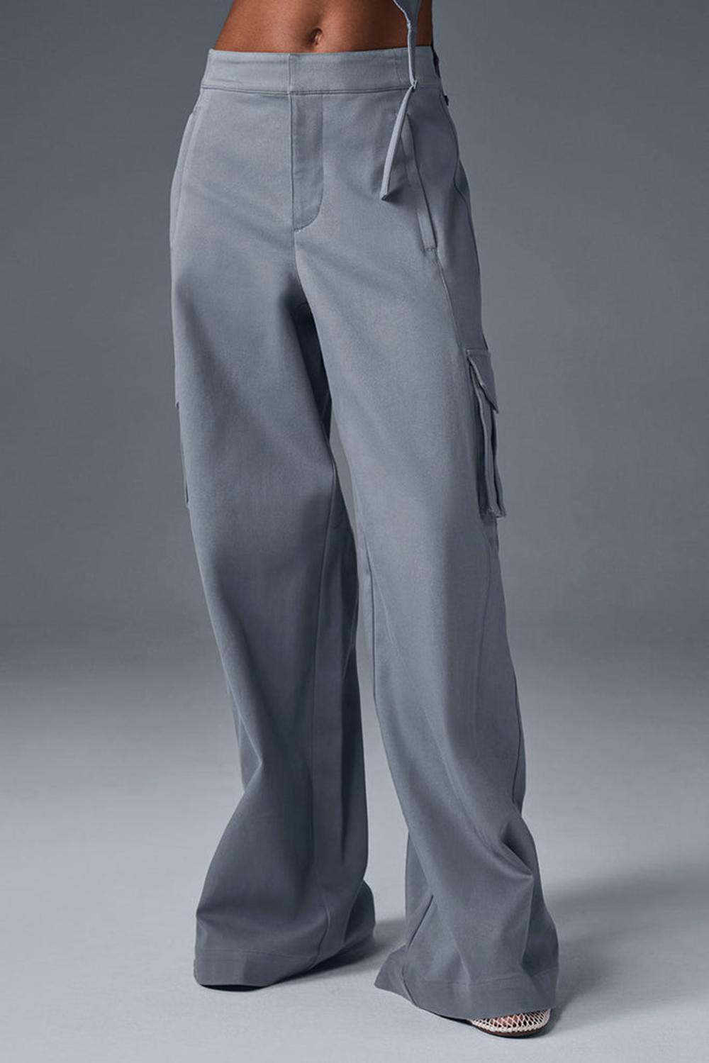 Pantalon Alo Yoga Show Off Cargo Wide Leg (Long) Mujer Grises | Mexico  VCN-792154