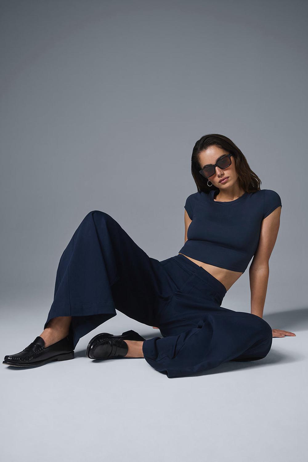 Pantalon Alo Yoga Show Off Cargo Wide Leg Mujer Azul Marino | Mexico  TZL-729603