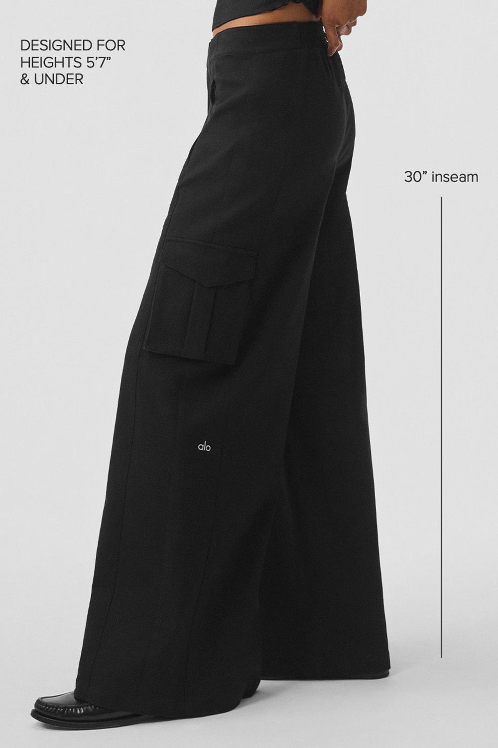 Pantalon Alo Yoga Show Off Cargo Wide Leg (Regular) Mujer Negros | Mexico  GBV-625387
