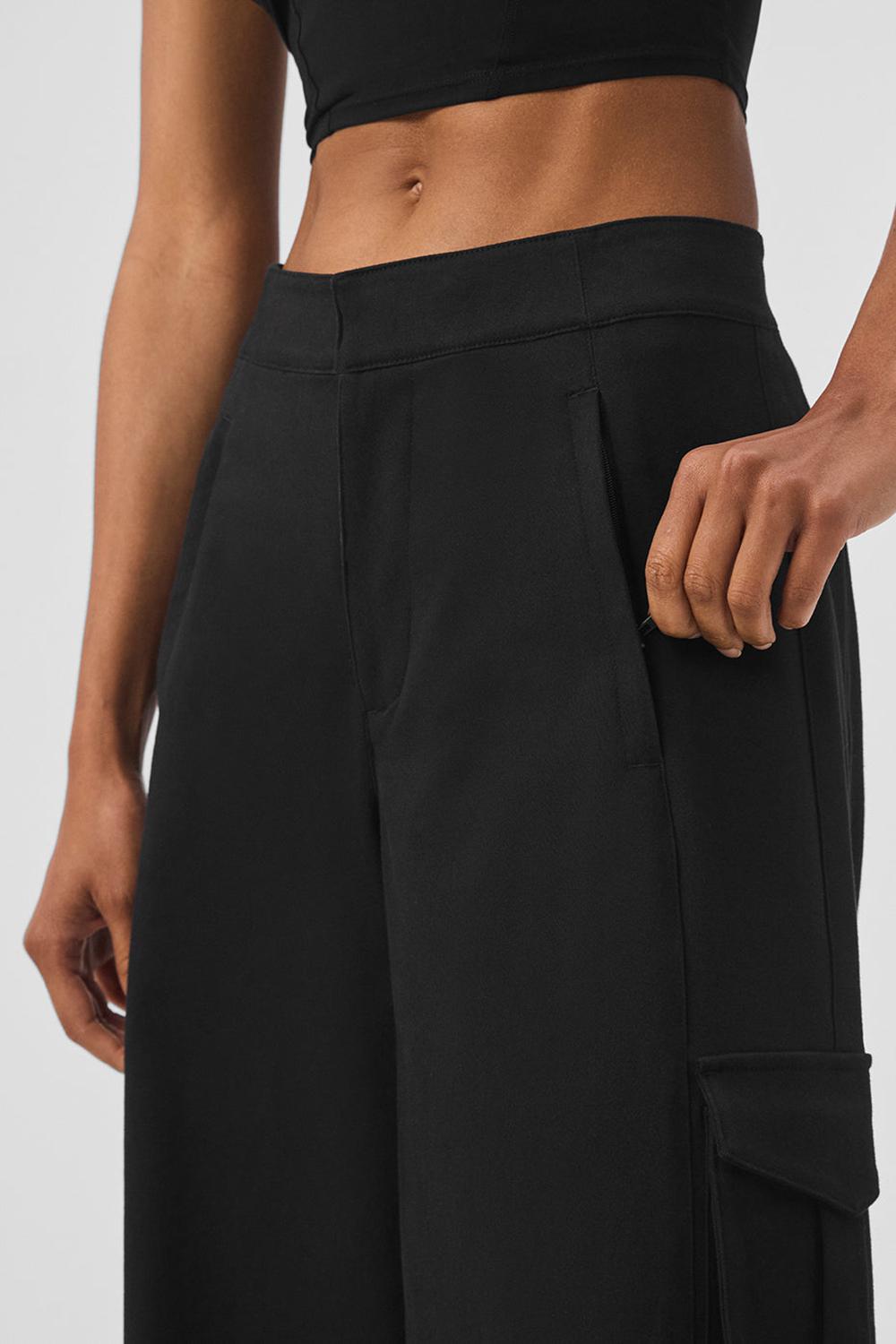 Pantalon Alo Yoga Show Off Cargo Wide Leg (Regular) Mujer Negros | Mexico  GBV-625387