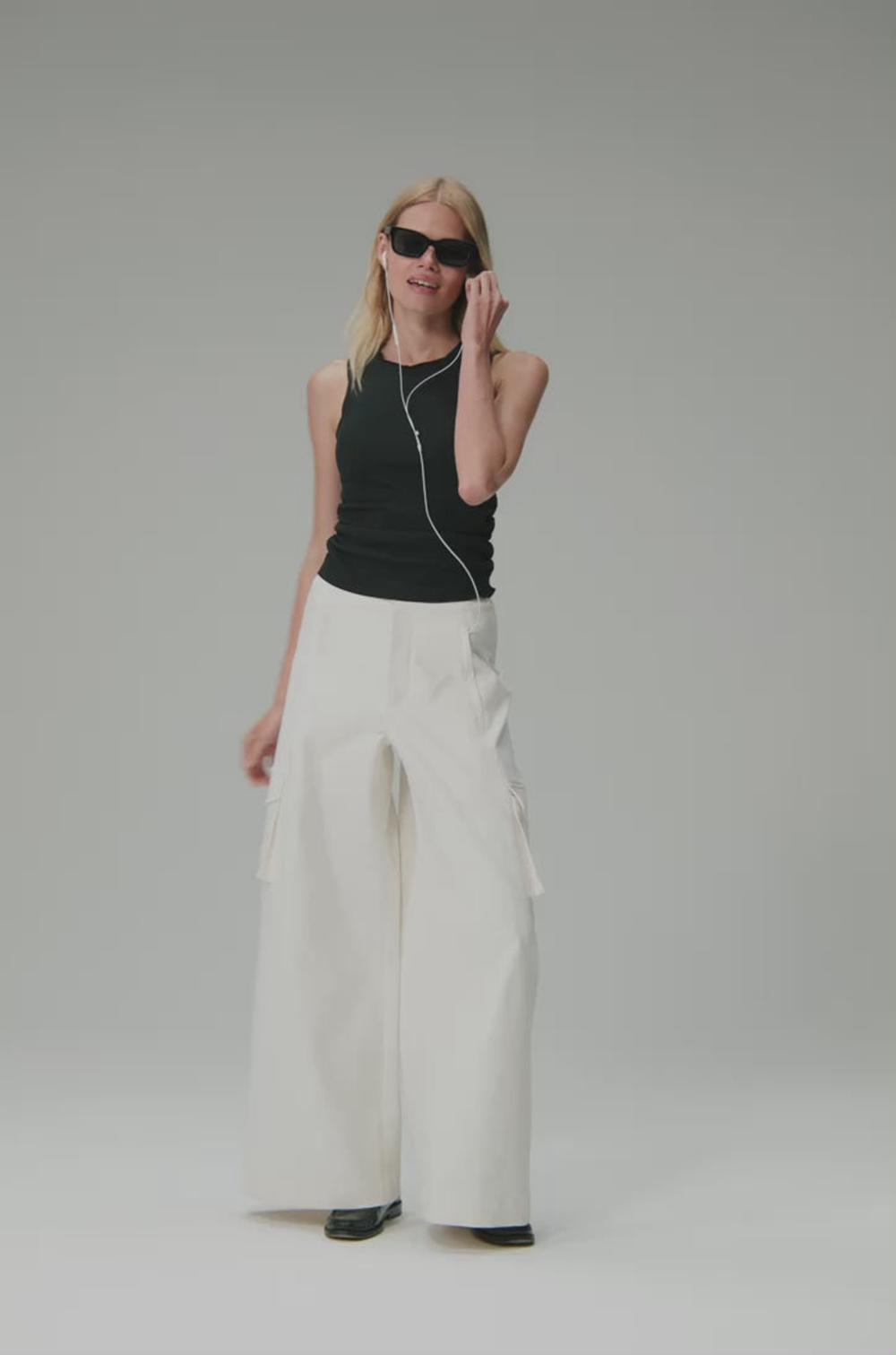 Pantalon Alo Yoga Show Off Cargo Wide Leg (Regular) Mujer Negros | Mexico  GBV-625387
