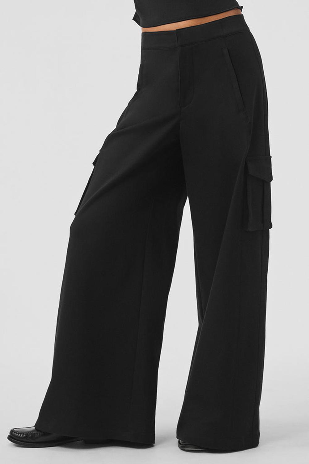Pantalon Alo Yoga Show Off Cargo Wide Leg (Regular) Mujer Negros | Mexico  GBV-625387