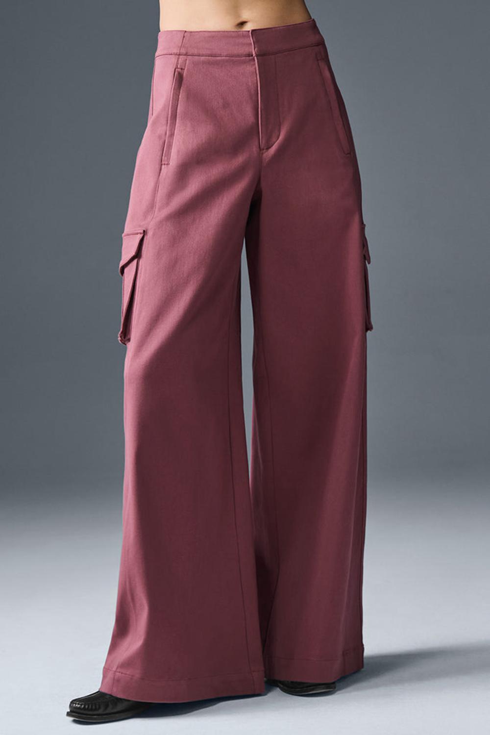 Pantalon Alo Yoga Show Off Cargo Wide Leg (Regular) Mujer Vino | Mexico  VER-648721