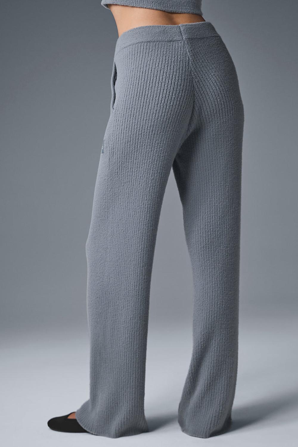 Pantalon Alo Yoga Snuggle Up High-Waist Wide Leg Mujer Grises | Mexico  SLR-125379