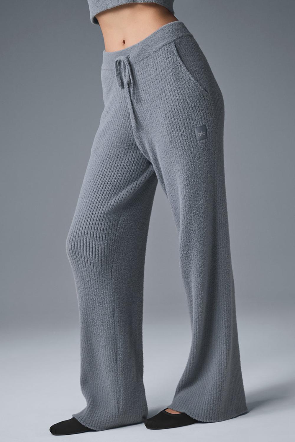 Pantalon Alo Yoga Snuggle Up High-Waist Wide Leg Mujer Grises | Mexico  SLR-125379