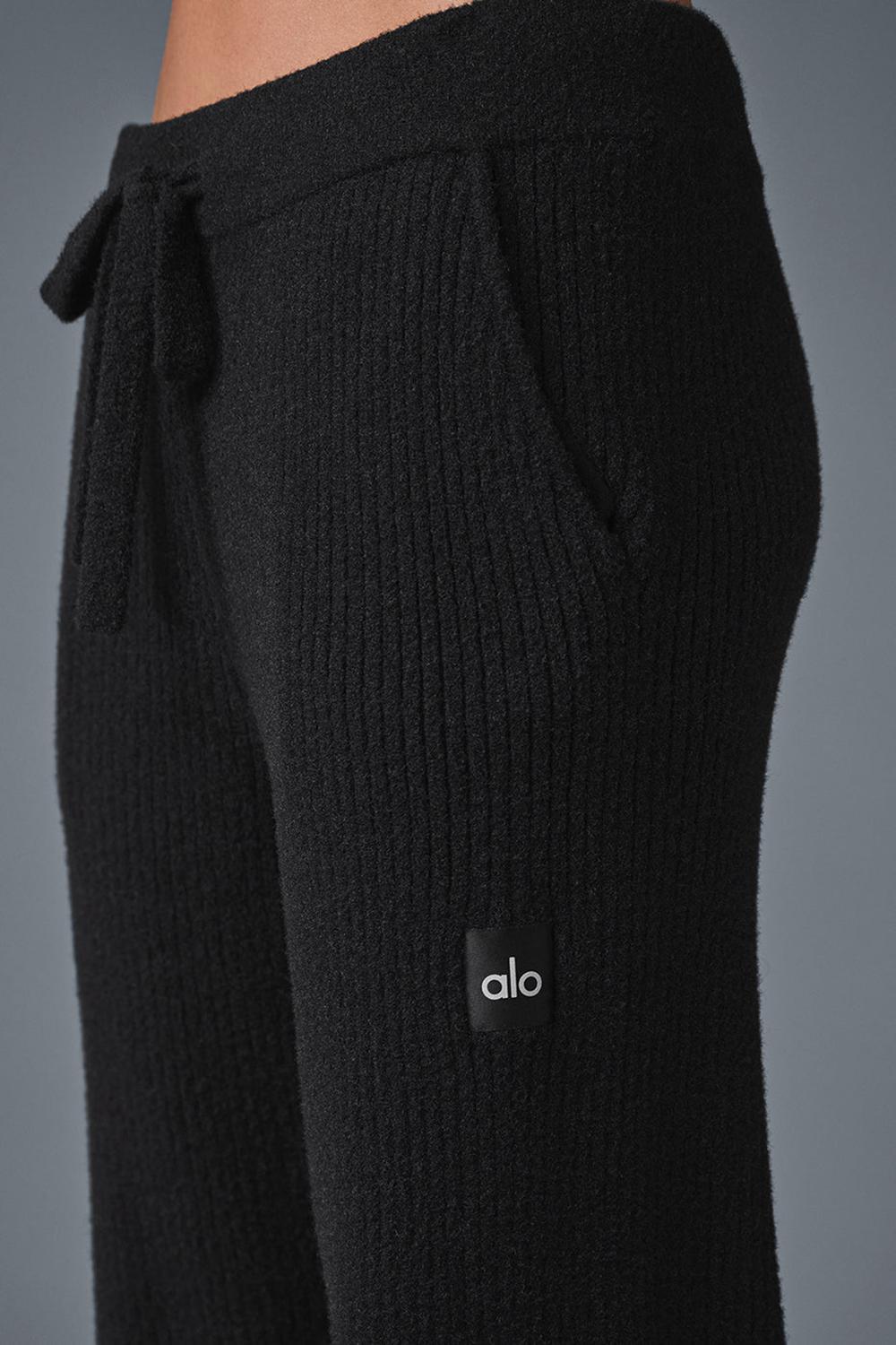 Pantalon Alo Yoga Snuggle Up Sweater High-Waist Wide Leg Mujer Negros | Mexico  KBX-501243