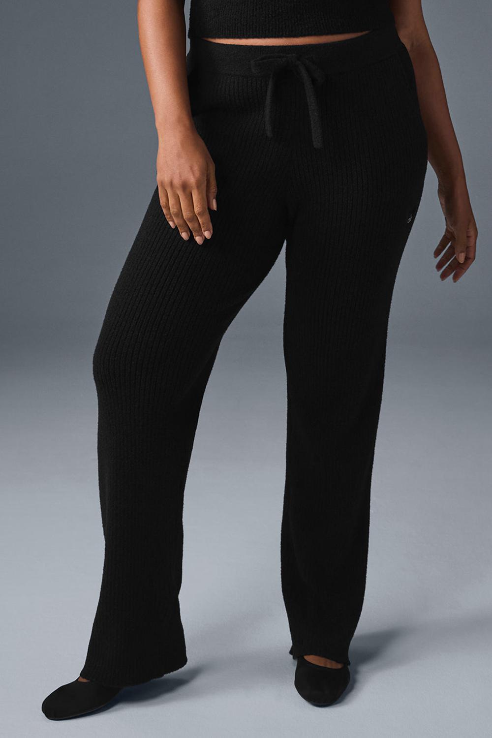 Pantalon Alo Yoga Snuggle Up Sweater High-Waist Wide Leg Mujer Negros | Mexico  KBX-501243