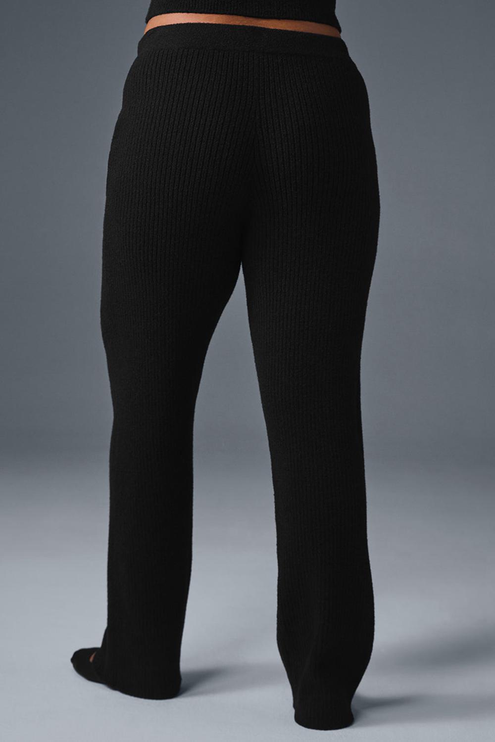 Pantalon Alo Yoga Snuggle Up Sweater High-Waist Wide Leg Mujer Negros | Mexico  KBX-501243