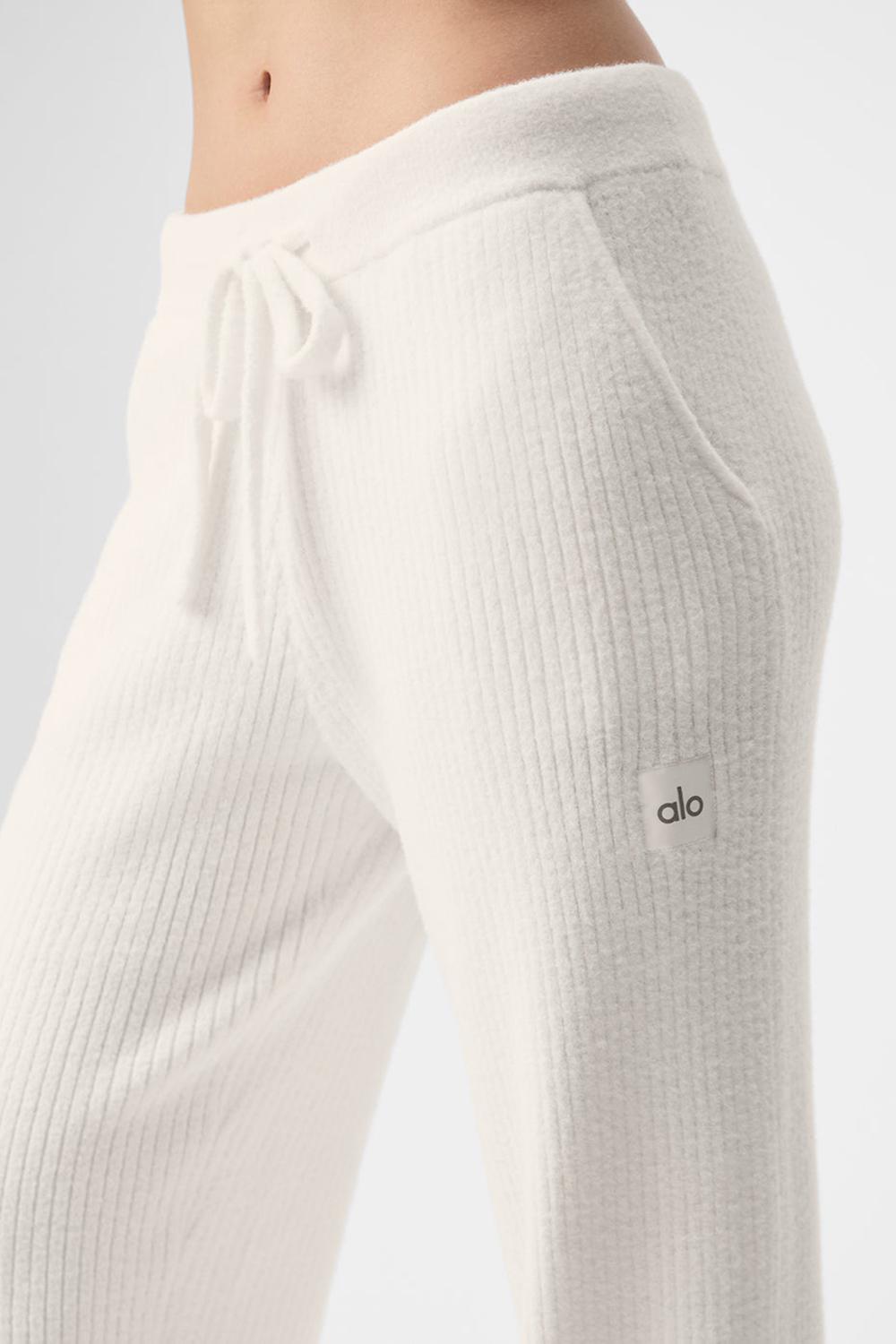 Pantalon Alo Yoga Snuggle Up Sweater High-Waist Wide Leg Mujer Ivory | Mexico  KMQ-931652
