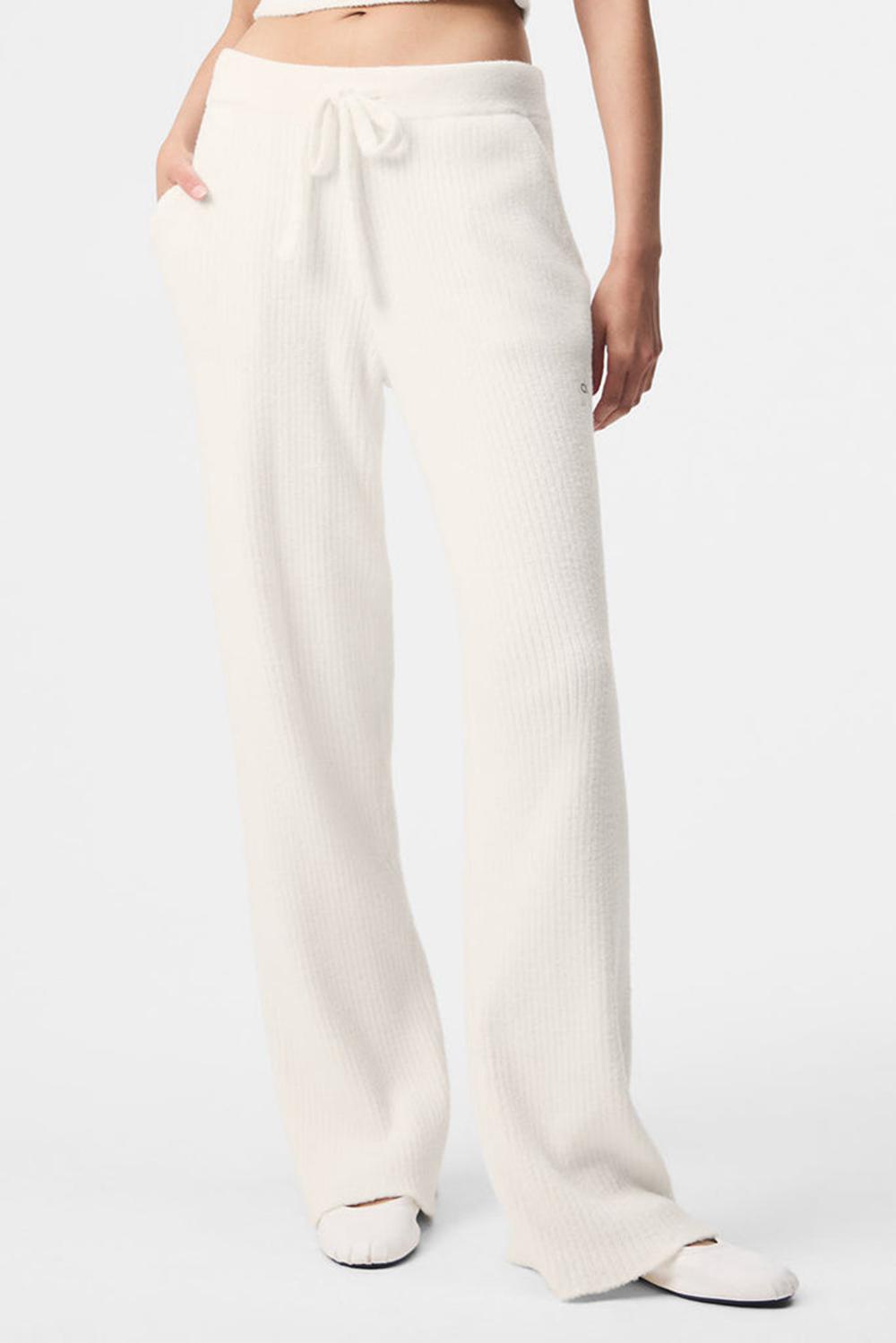 Pantalon Alo Yoga Snuggle Up Sweater High-Waist Wide Leg Mujer Ivory | Mexico  KMQ-931652