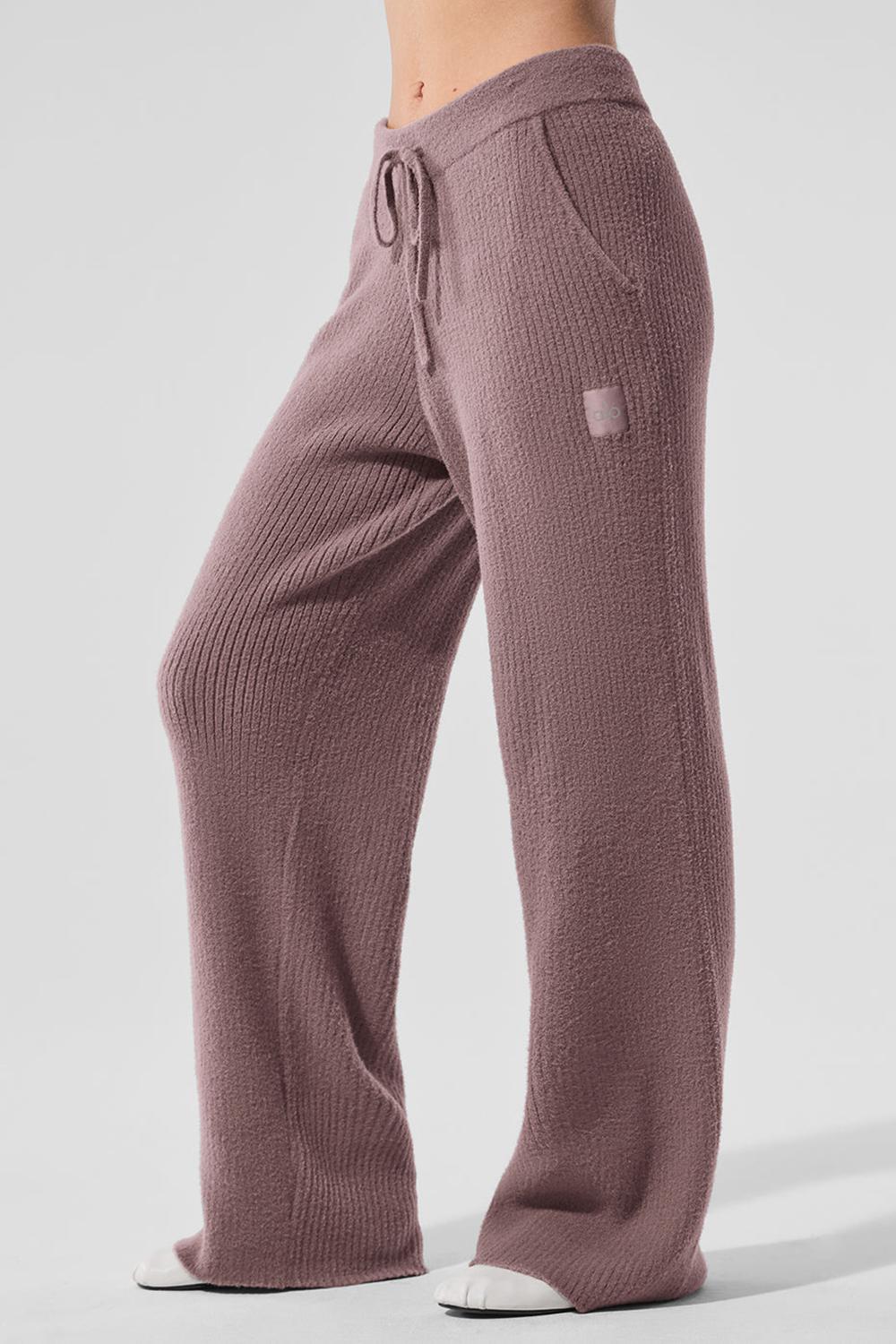 Pantalon Alo Yoga Snuggle Up Sweater High-Waist Wide Leg Mujer Mushroom | Mexico  DFW-405681